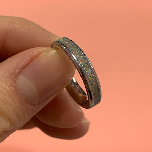 Opal inlay ring - size 6.5 - Picture 3 of 5